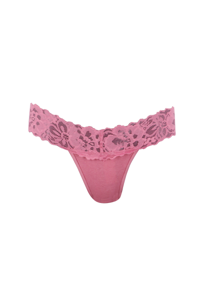 Pink Lace-Up G-String Panty