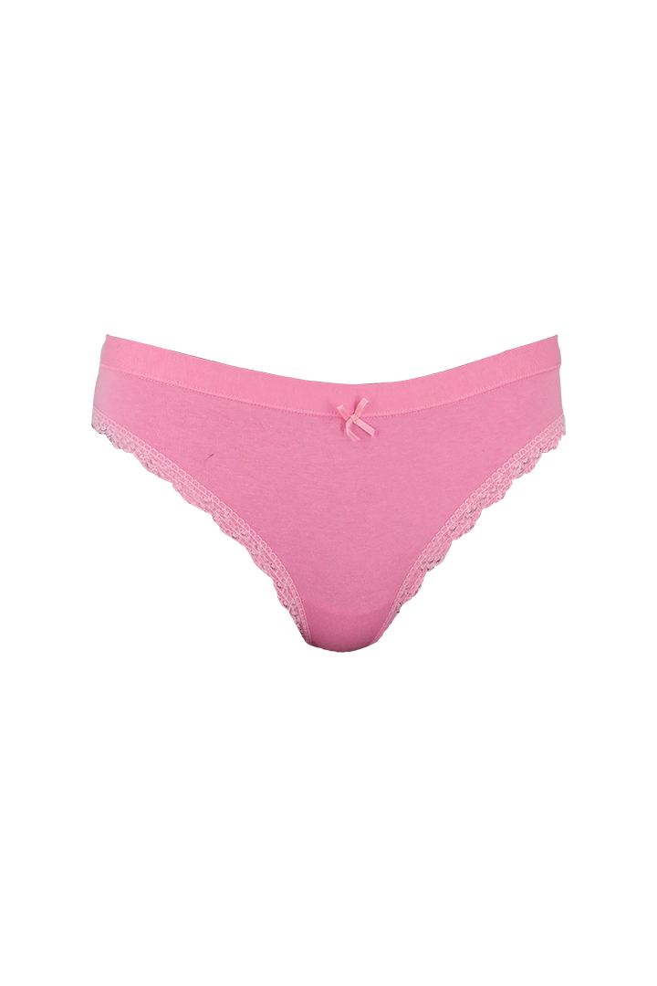 Cotton Pink Plain Low Rise Panty