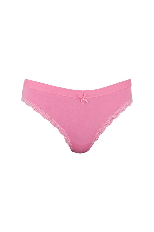 Cotton Pink Plain Low Rise Panty