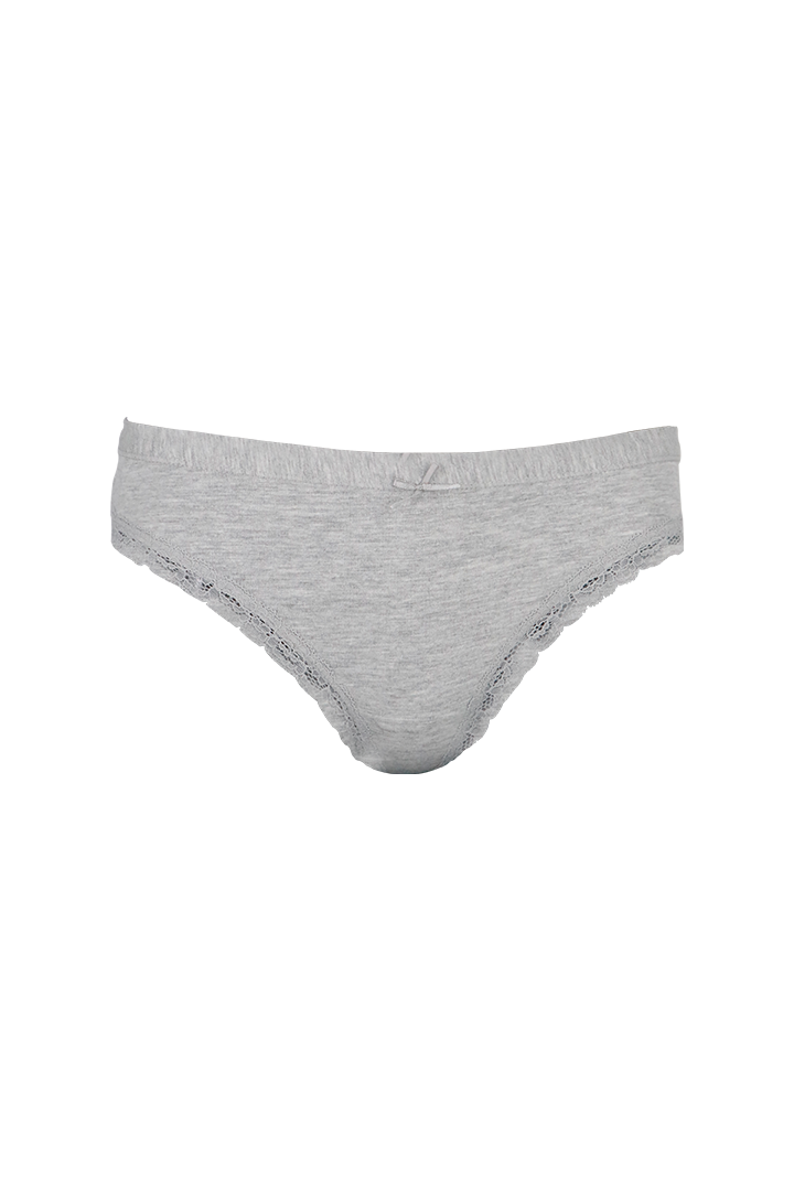 Grey Plain Cotton Low Rise Panty