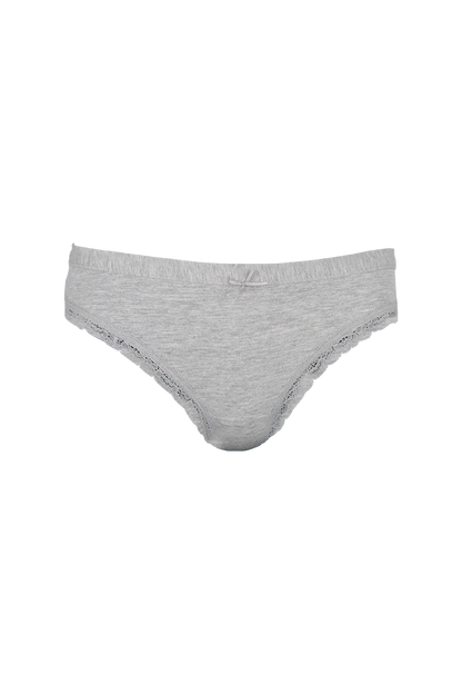 Grey Plain Cotton Low Rise Panty