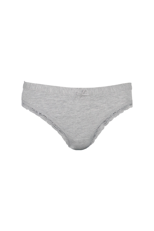 Grey Plain Cotton Low Rise Panty