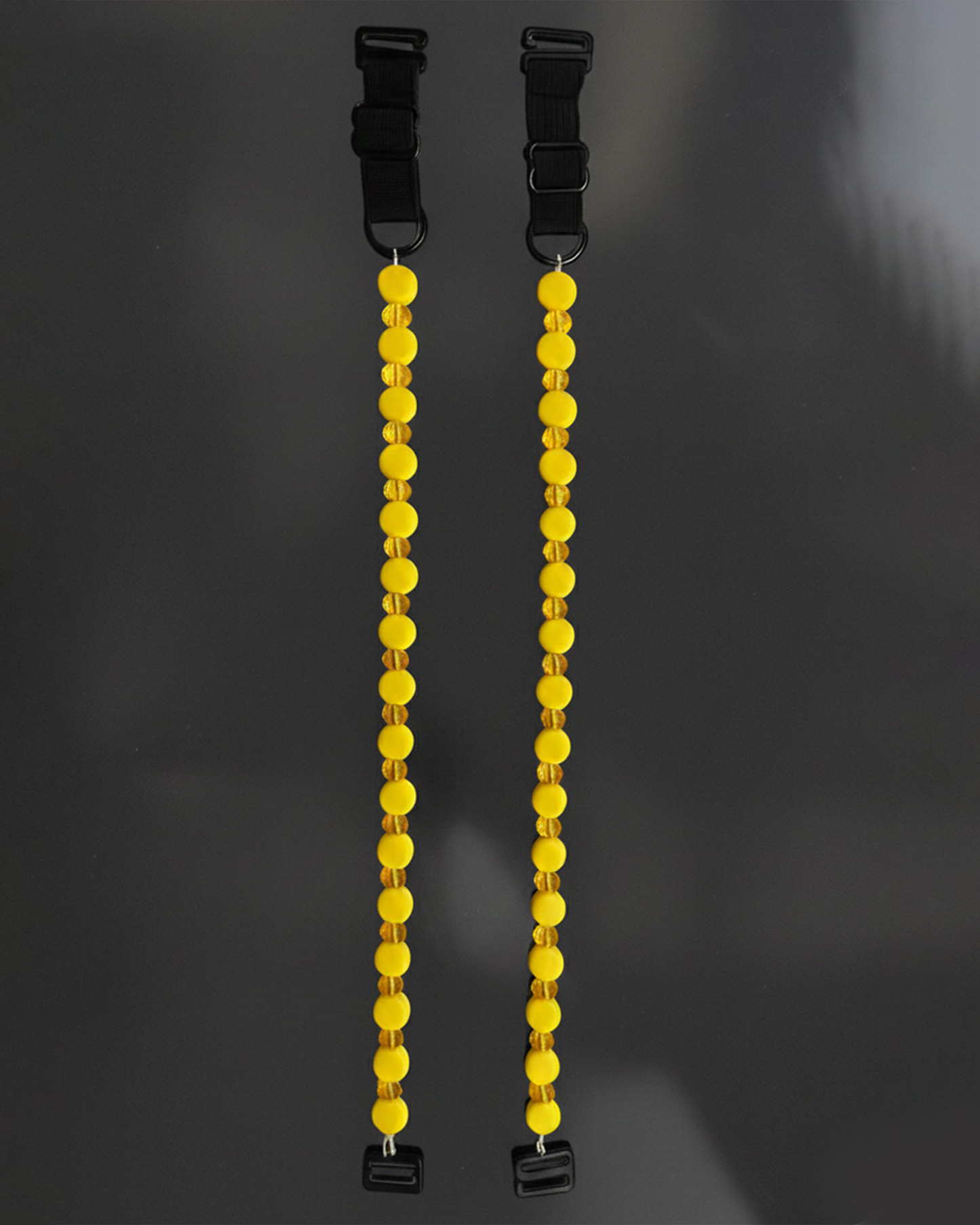 Yellow Beaded with Golden Pearl Bra Strap