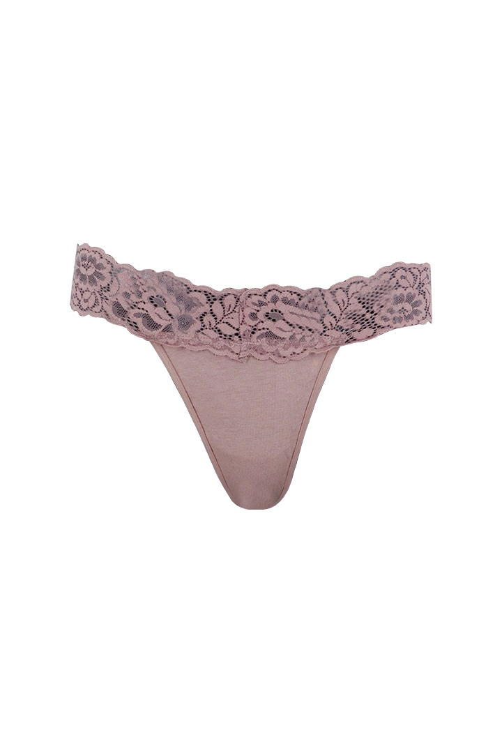 Dusty Pink Lace Low Waist G-String Panty