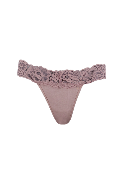 Dusty Pink Lace Low Waist G-String Panty