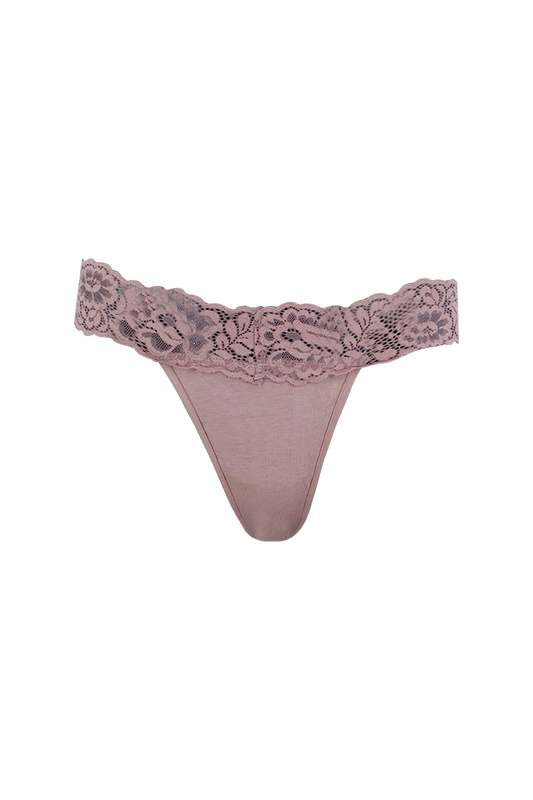 Dusty Pink Lace Low Waist G-String Panty