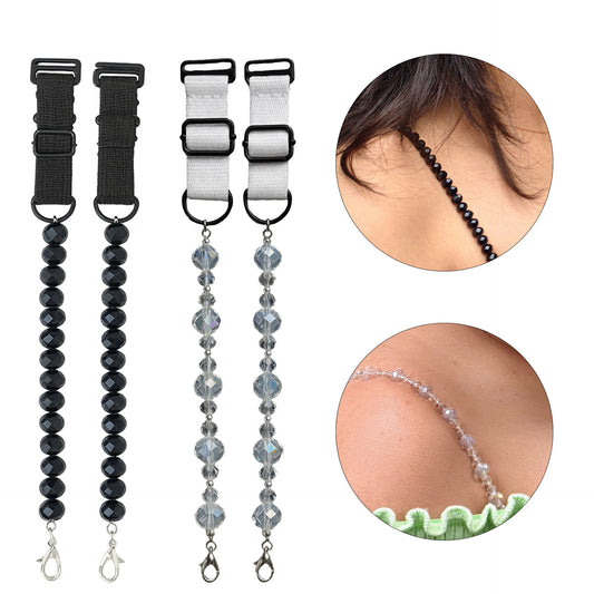 Adjustable Replacement Bra Straps for Women with Stylish Beaded Crystal Design