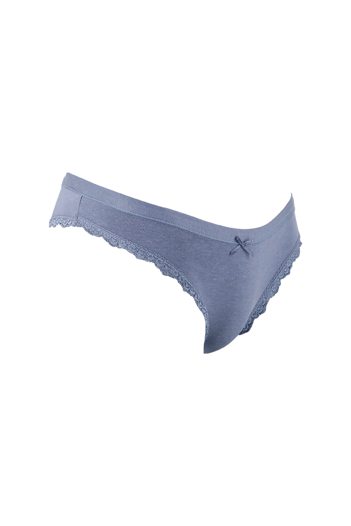 Women Blue Plain Cotton Panty