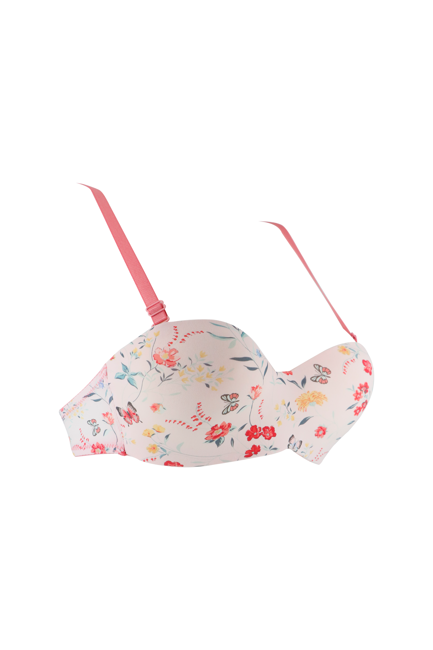 Beachwear Peach Flower Print Padded Bra