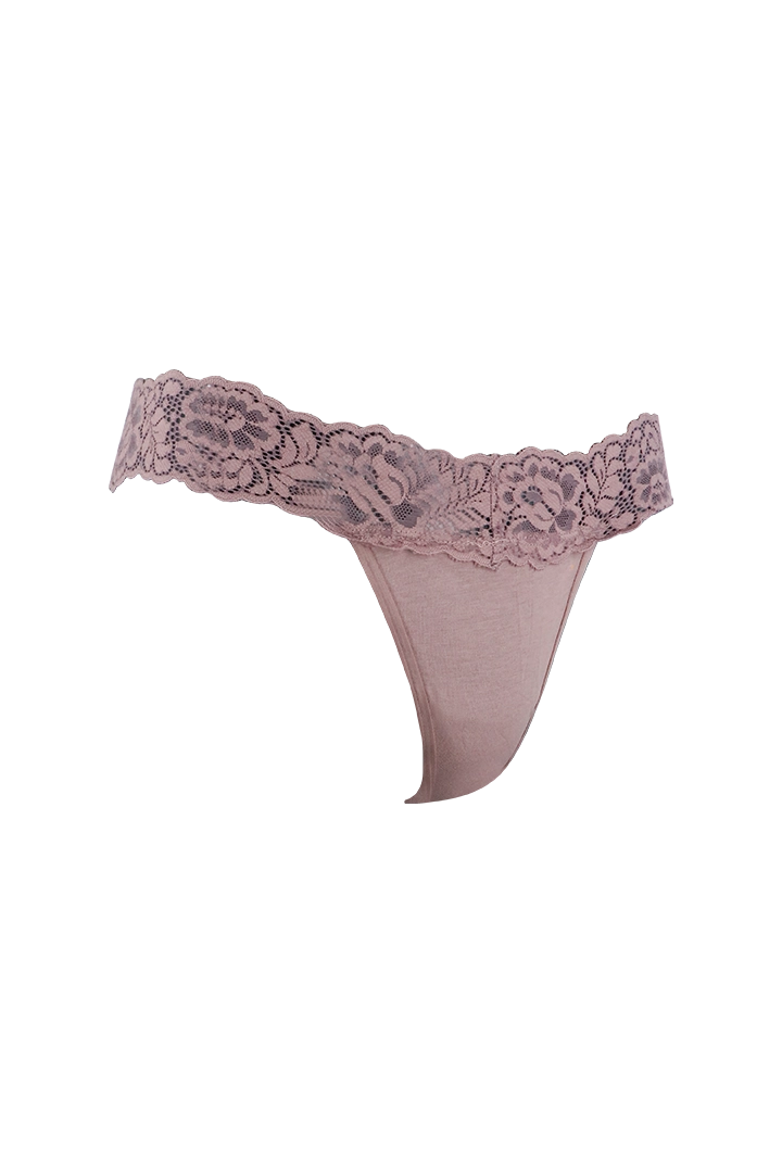 Dusty Pink Lace Low Waist G-String Panty