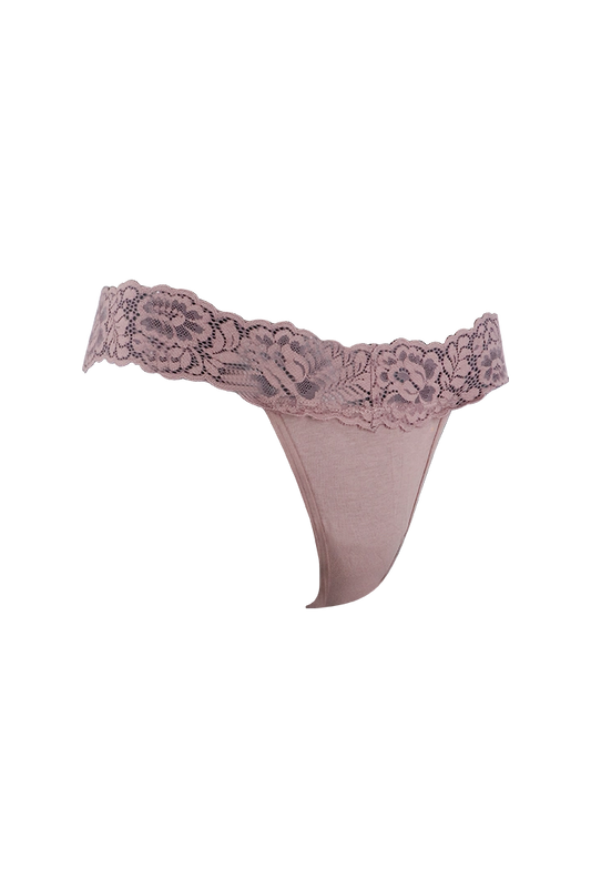 Dusty Pink Lace Low Waist G-String Panty