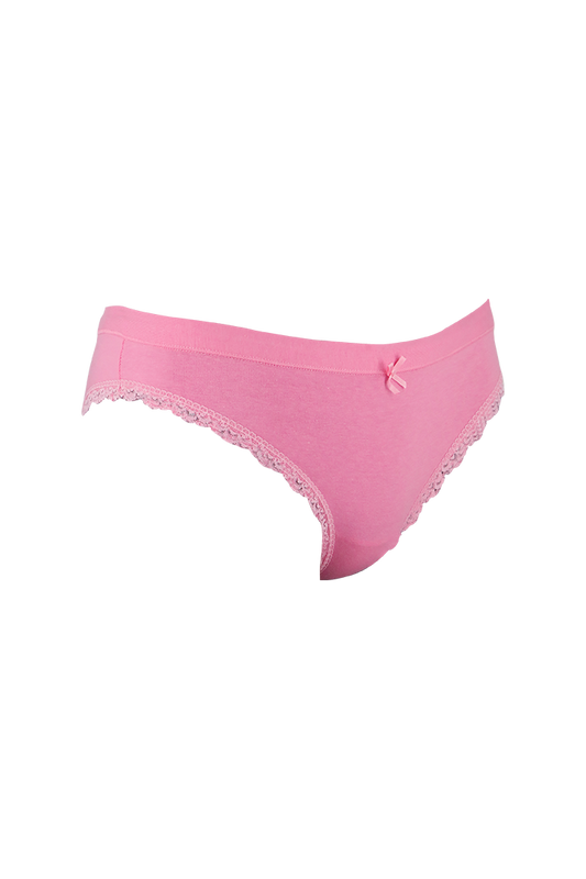 Cotton Pink Plain Low Rise Panty