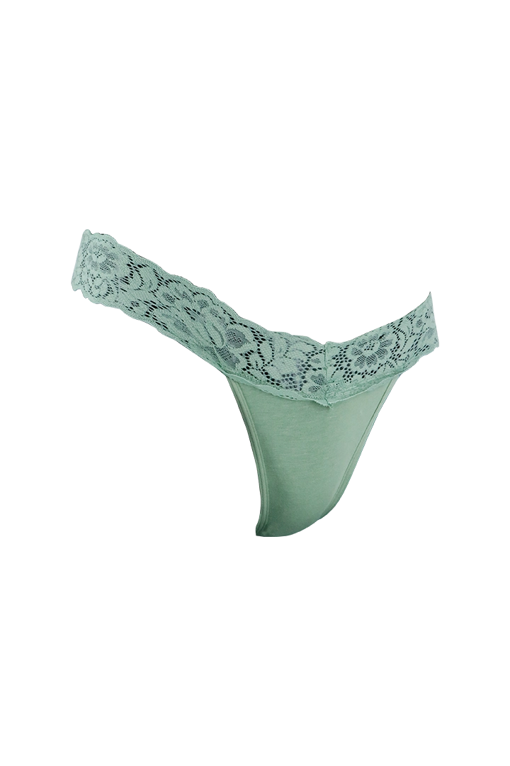 Green Classic Lace G-String Panty