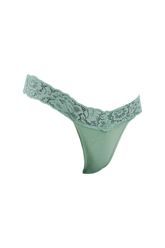 Green Classic Lace G-String Panty