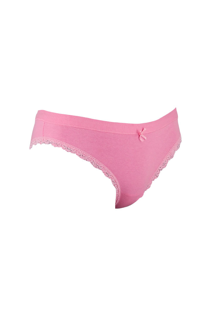 Cotton Pink Plain Low Rise Panty