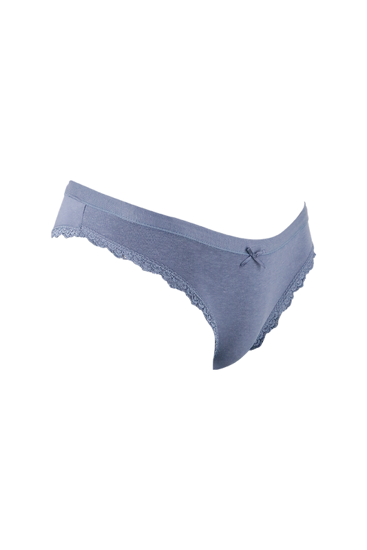 Women Blue Plain Cotton Panty