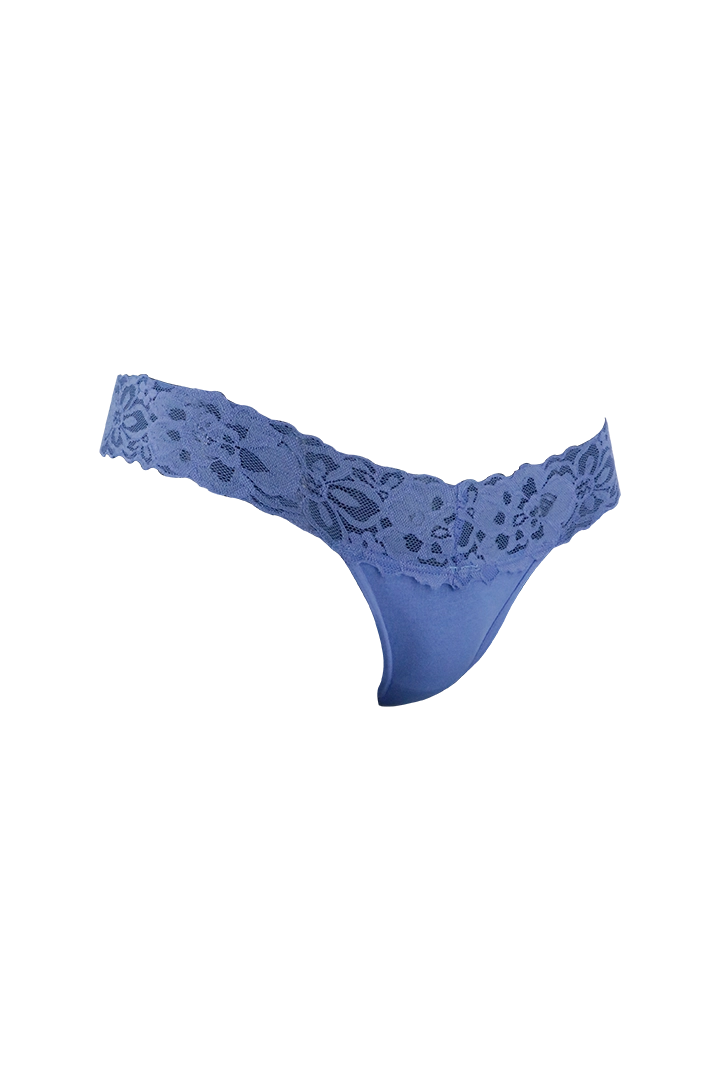 Blue Low Rise G-String Panty