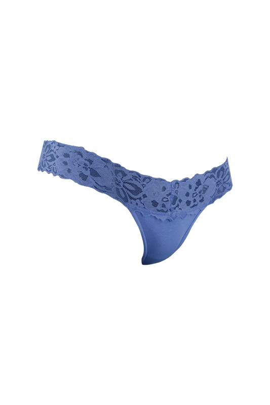 Blue Low Rise G-String Panty