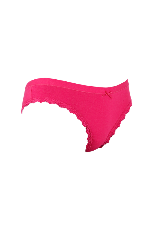 Red Plain Cotton Low Rise Panty