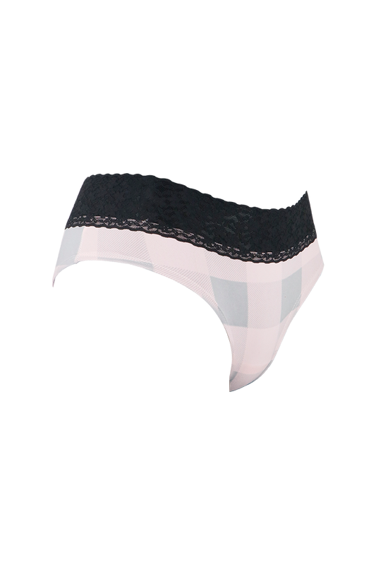 Women Printed With Baby Pink Cotton Panty