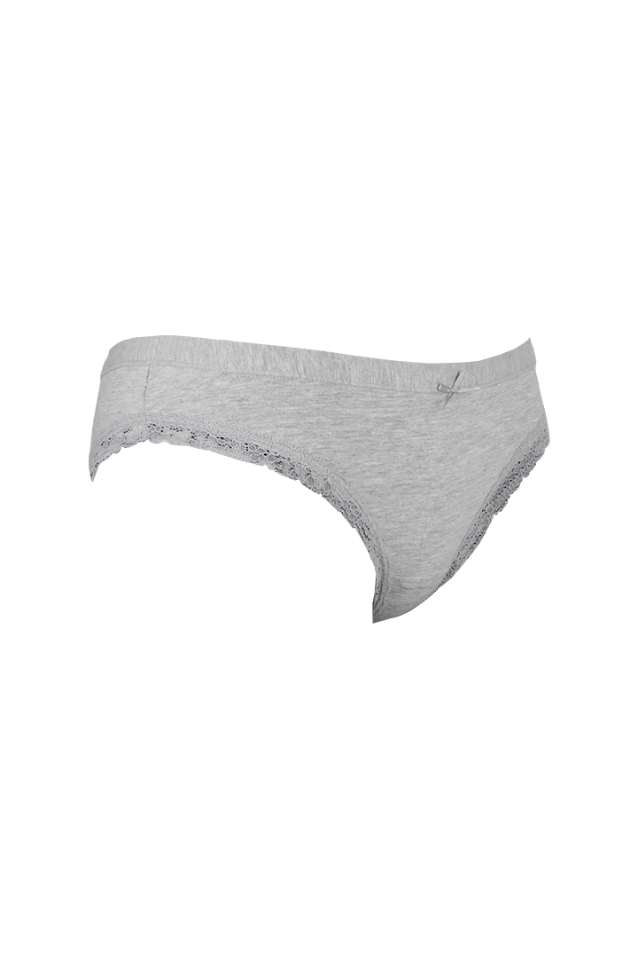 Gray Plain Cotton Low Rise Panty