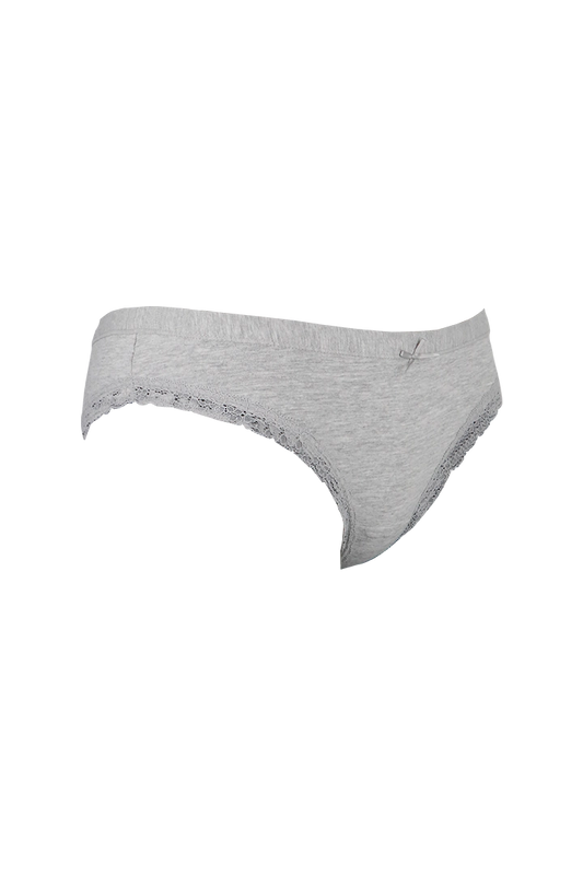 Gray Plain Cotton Low Rise Panty