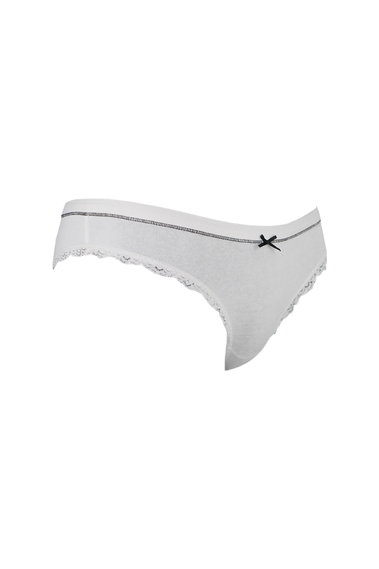 Women White Plain Cotton Low Rise Panty