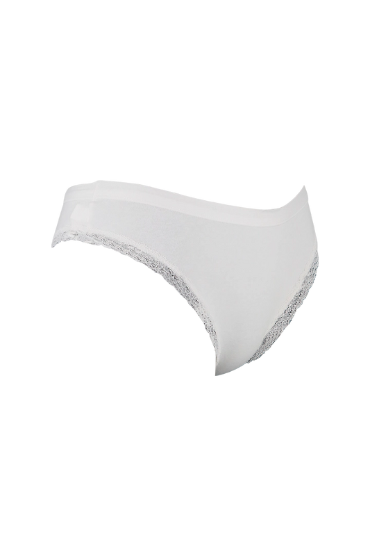 Ladies White Plain Low Rise Panty