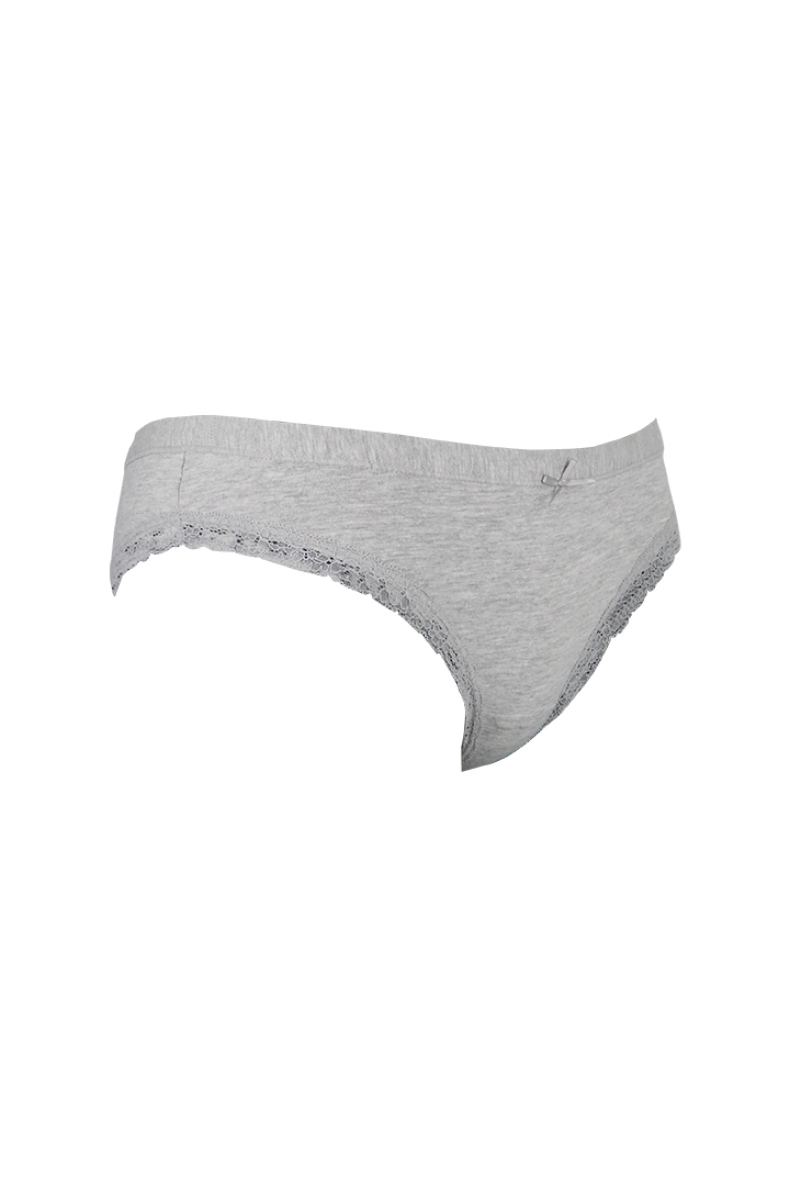 Grey Plain Cotton Low Rise Panty