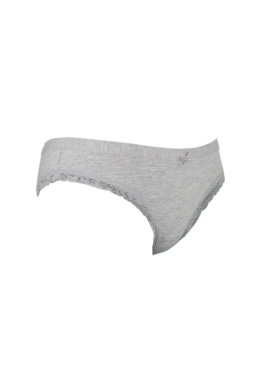 Grey Plain Cotton Low Rise Panty