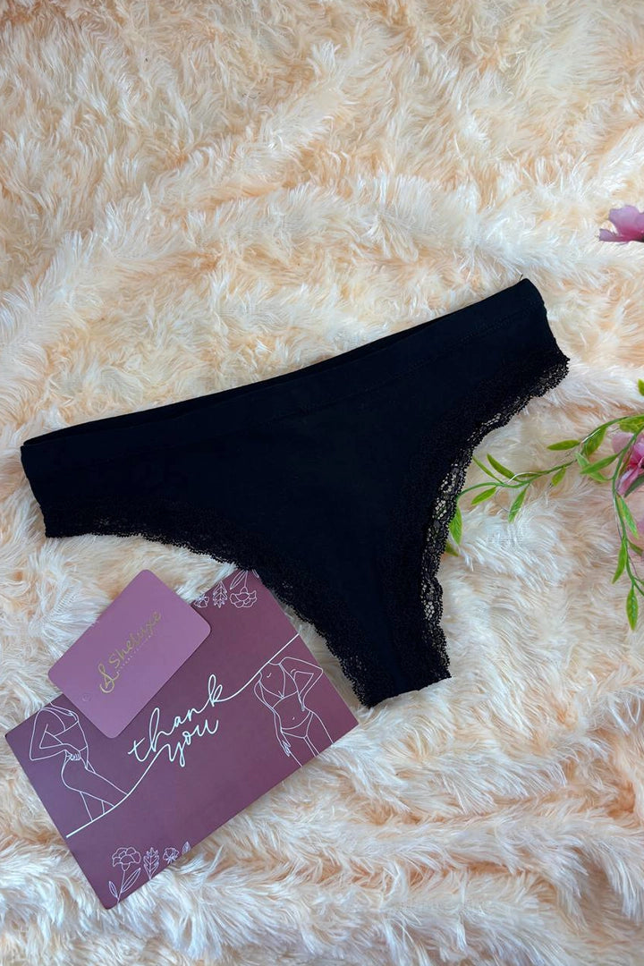 Ladies Side Lace Thong Panty