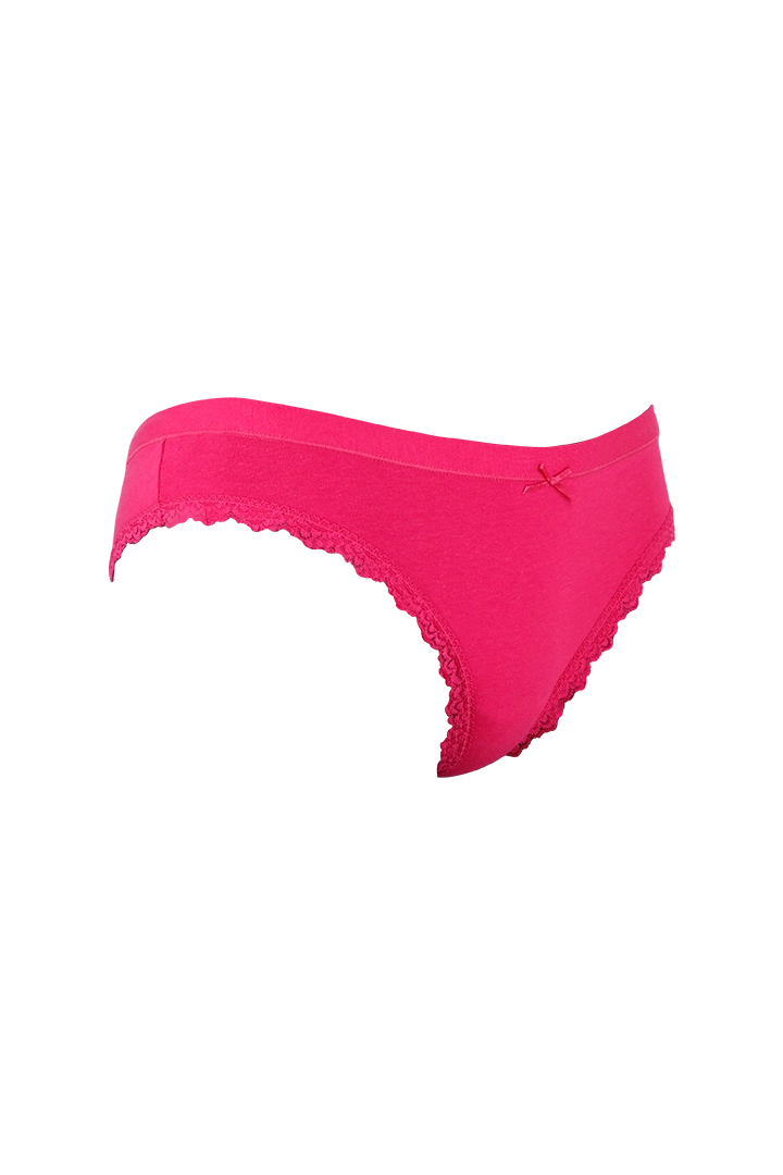 Red Plain Cotton Low Rise Panty