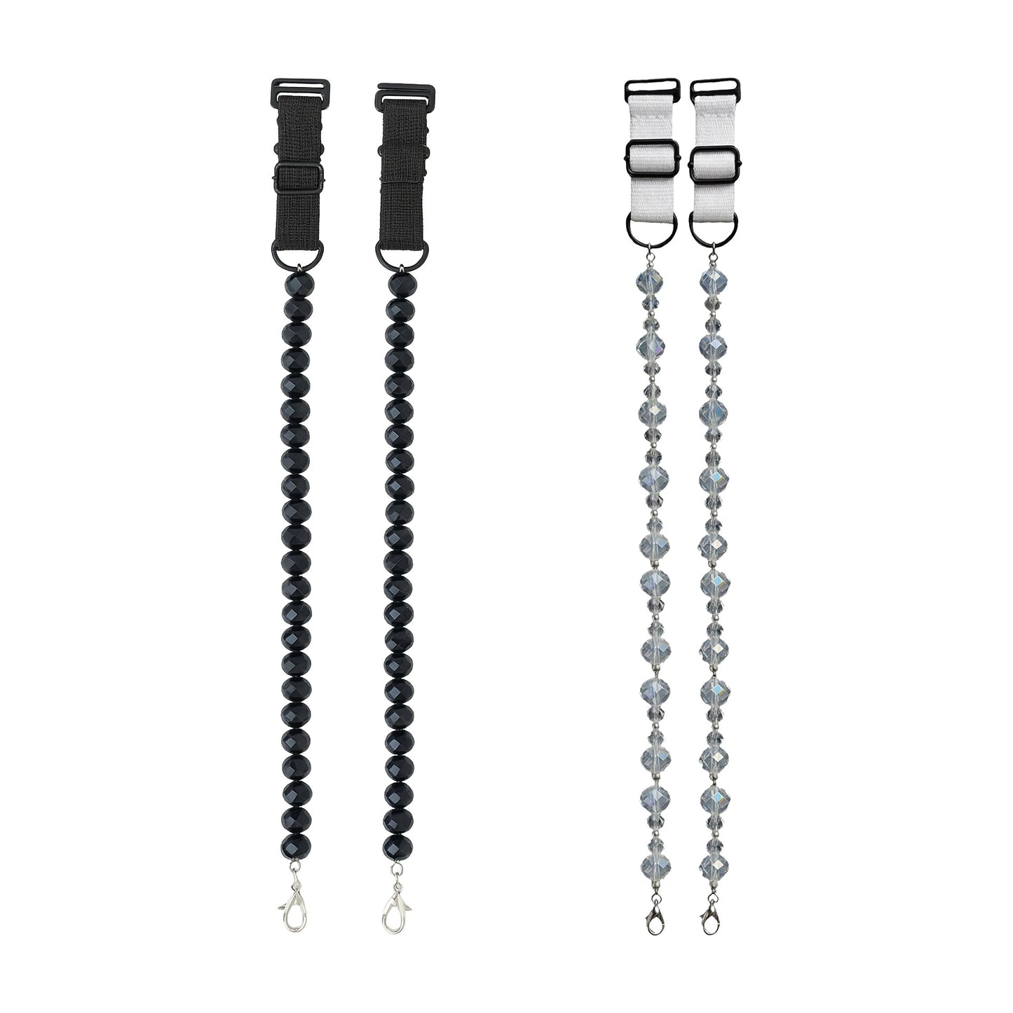 Adjustable Replacement Bra Straps for Women with Stylish Beaded Crystal Design