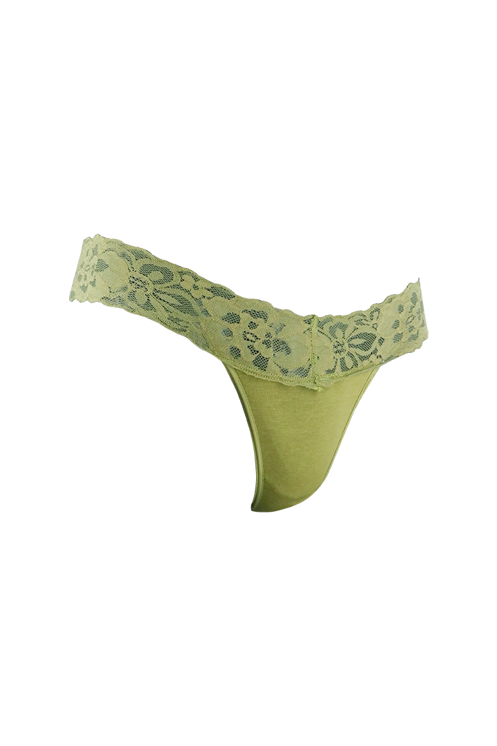 Mustard Lace Low Rise G-String Panty