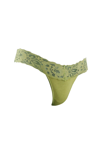 Mustard Lace Low Rise G-String Panty