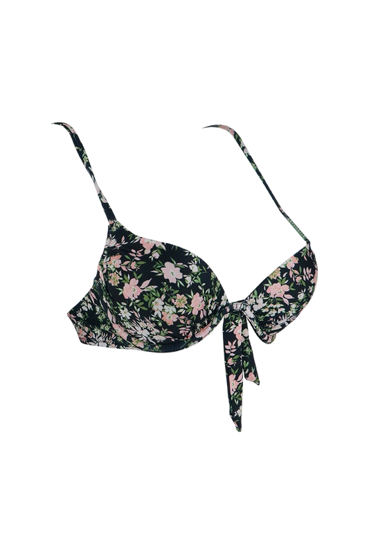 Women Halter Neck Printed Padded Bra