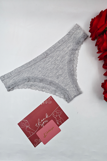 Women Blue Print & Grey With Lace Panty