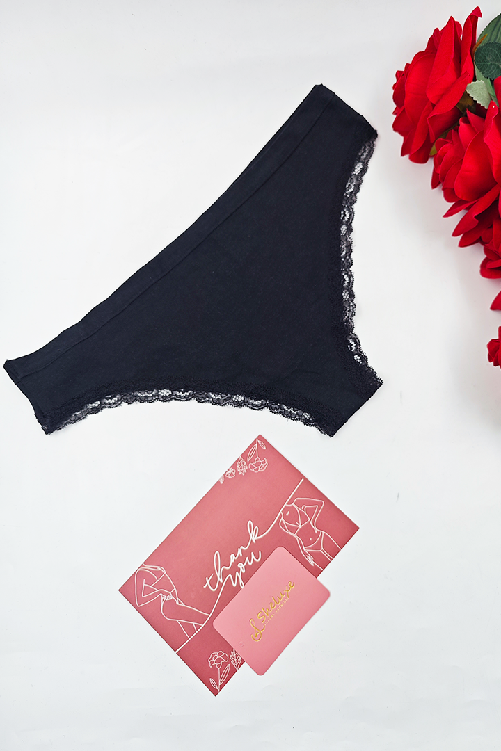 Women Cotton With Lace Panty (Pack of 2)