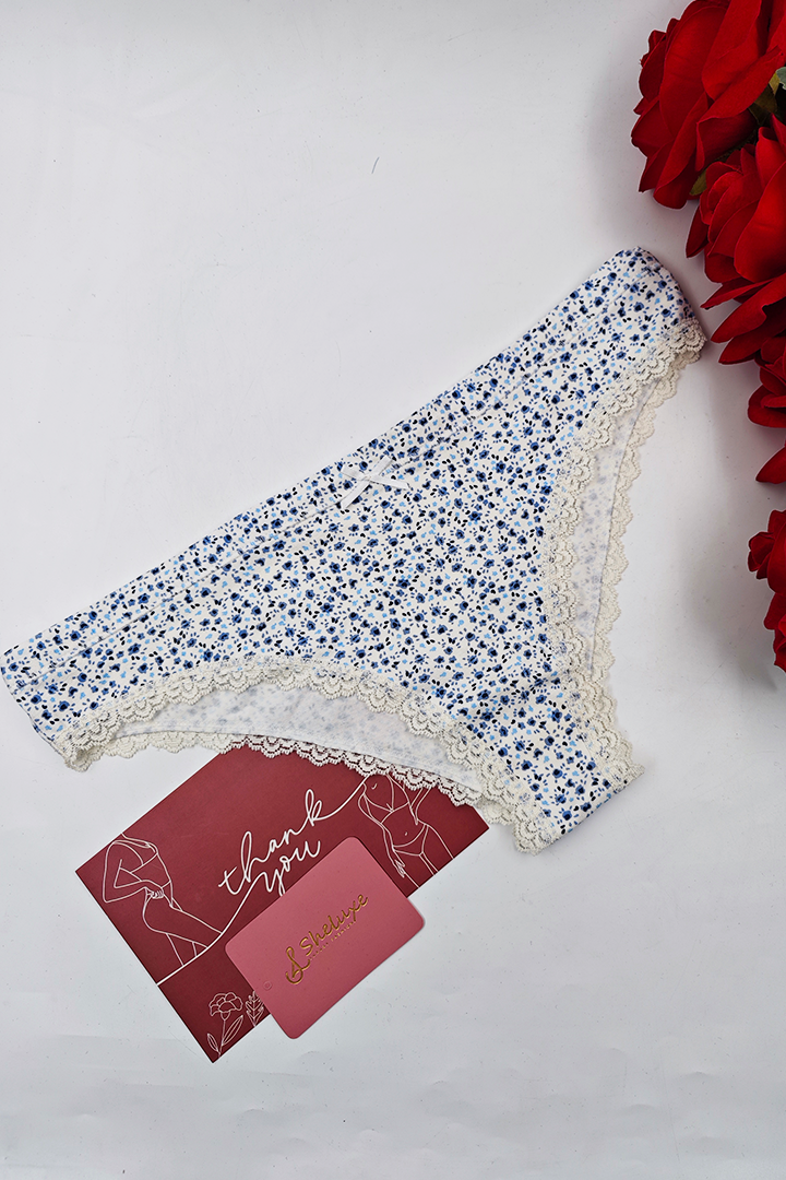 Women Printed & Plain With Lace Panty