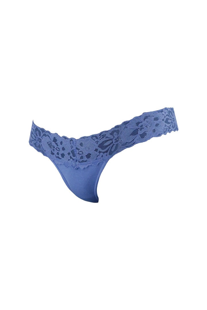 Blue Low Rise G-String Panty