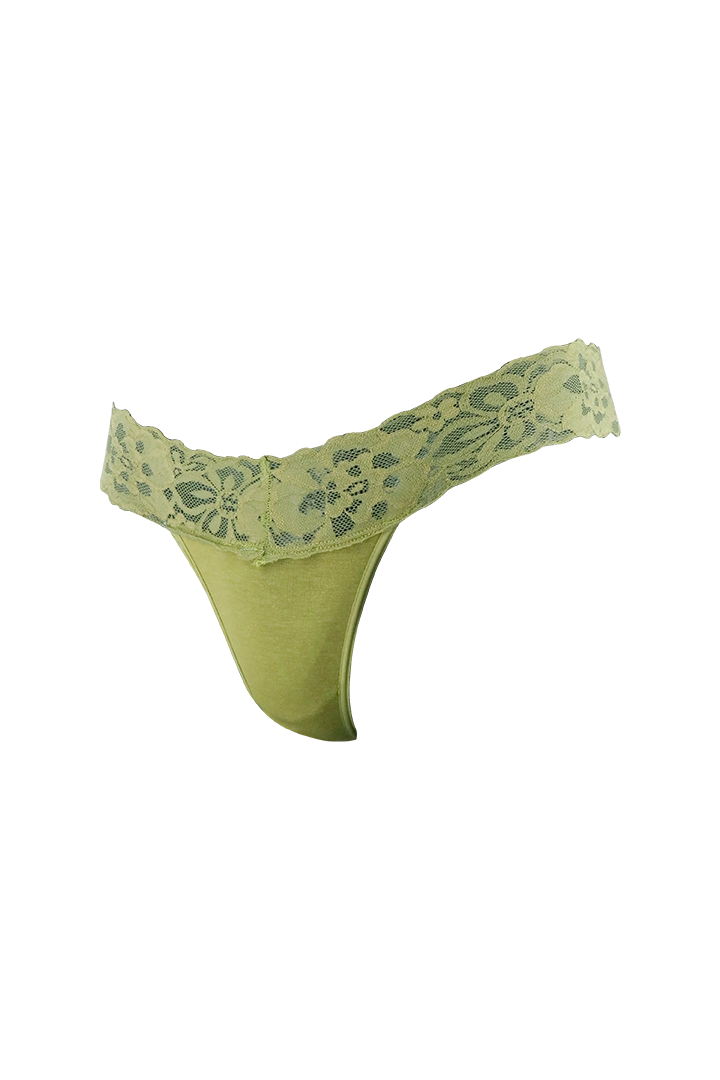 Mustard Lace Low Rise G-String Panty