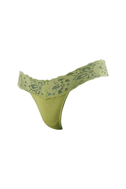 Mustard Lace Low Rise G-String Panty