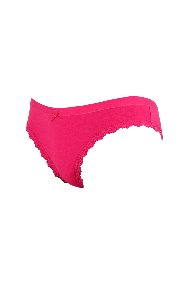 Red Plain Cotton Low Rise Panty