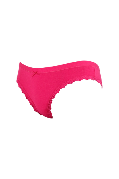 Red Plain Cotton Low Rise Panty