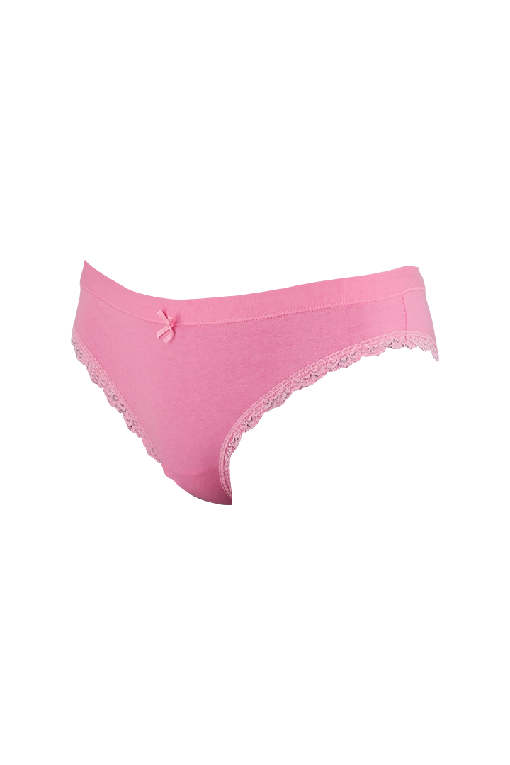 Cotton Pink Plain Low Rise Panty