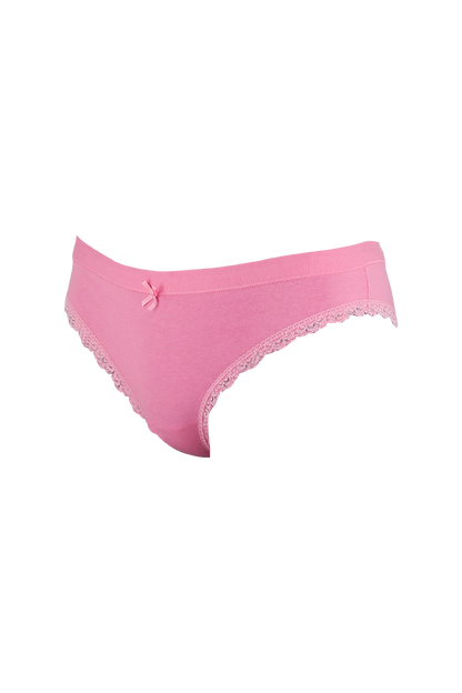 Cotton Pink Plain Low Rise Panty