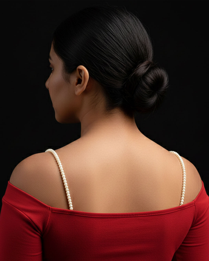 Black Gloss Beaded Bra Strap