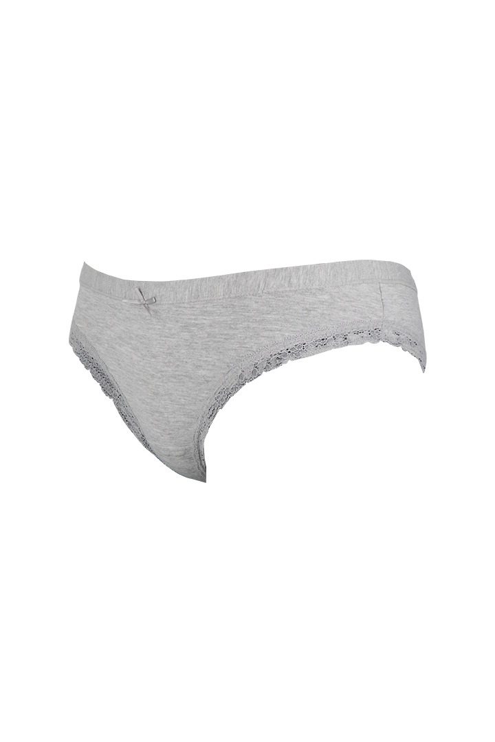 Gray Plain Cotton Low Rise Panty