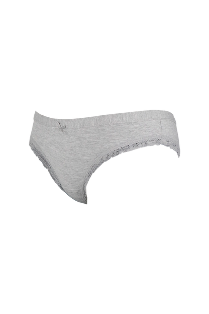 Gray Plain Cotton Low Rise Panty