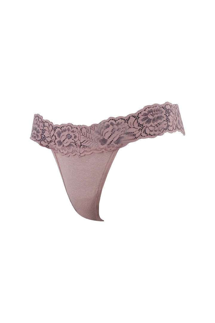 Dusty Pink Lace Low Waist G-String Panty